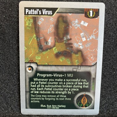 Netrunner 1996 WOTC Uncommon - Pattel's Virus (FREE SHIPPING) 