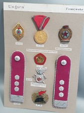 Hongrie Pompiers Magyar Tűzoltóság Médaille du Mérite 1958 Casquette Insigne École