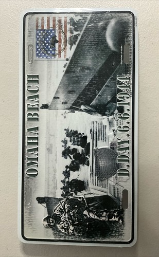 Omaha Beach D-Day June 6 1944 WWII Full-Size License Plate From Normandy. MINT - Picture 4 of 10