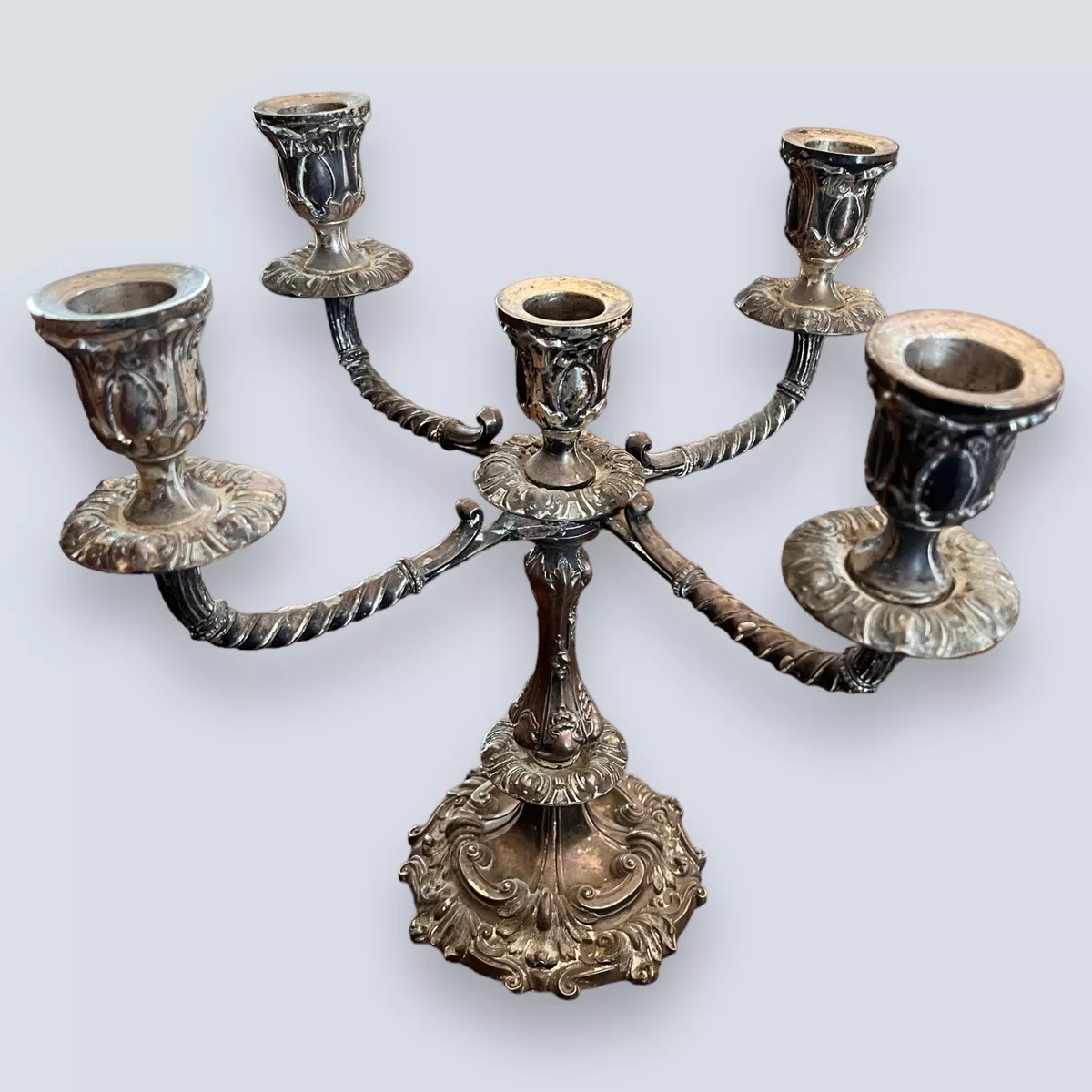 Candelabra Old Sheffield Dies 5 Candle Holders Bell Mark Vintage 1785 To 1860