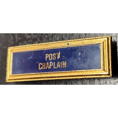 Vintage ''Post Chaplain'' Uniform Name Plate