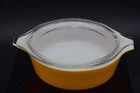 Vintage Pyrex Old Orchard 471 Casserole Dish 1 pt Orange and Clear Lid