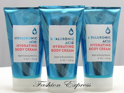 BATH & BODY WORKS HYALURONIC ACID HYDRATING BODY CREAM 8 OZ (LOT OF 3 PCS)