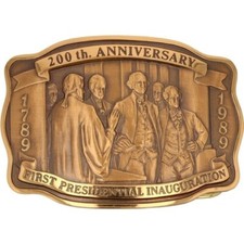 Bronze New First Presidential Inauguration Political NOS Vintage Belt Buckle