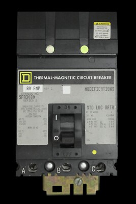 SQUARE D 80 AMP 25kA DREIFACHPOL MCCB I-LINE SFA3080