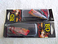 (LOT OF 2)-BOYD Duckett BDP-60 Poppers 2-3/8” &  3/8 oz in BLOODY GHOST MINNOW