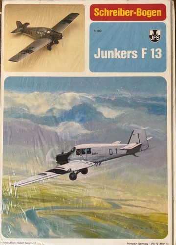 JF Schreiber -Bogen card model kit of the Junker F 13 - 第 1/2 張圖片