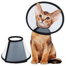 Vivifying Cat Cone Collar  3 Sizes Lightweight Soft Edge Recovery S, Black