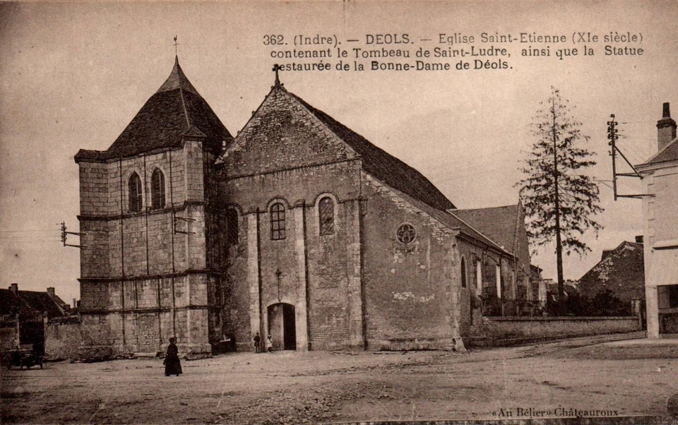 CPA - DEOLS - Eglise Saint-Etienne (Contient le Tombeau de Saint-Ludre) - Photo 1/2