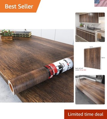 Waterproof Vintage Wood Contact Paper, 12'' x 120'' for Elegant Surfaces