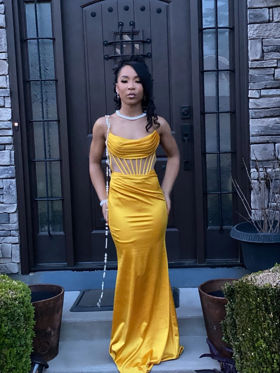 candyland homecoming dresses Dreamylily Women Sparkly Yellow Corset A Line Short Beaded Homecoming Dress  with Ruffles