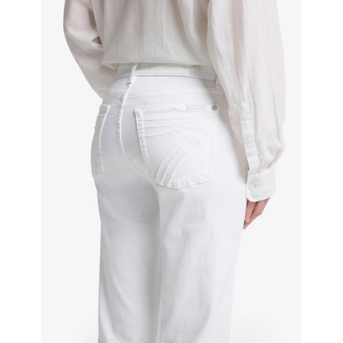 7 For All Mankind maßgeschneiderte Dojo Jeans US 26 weiß 7 Logo Pocket Flare Denim - Bild 2 von 14