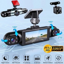 4Kanal Dashcam Auto Vorne Hinten Links Rechts mit Akku 1080P Dash Cam Nachtsicht