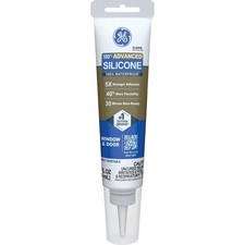 GE Advanced Silicone Window  Door Sealant, Clear, 2.8 Oz. Tube 2810435 Pack of