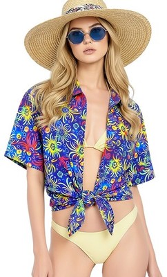 LA LEELA Likre Button Down HD Digital Cruise Shirt Multi 453|XL - US 40 - 42E