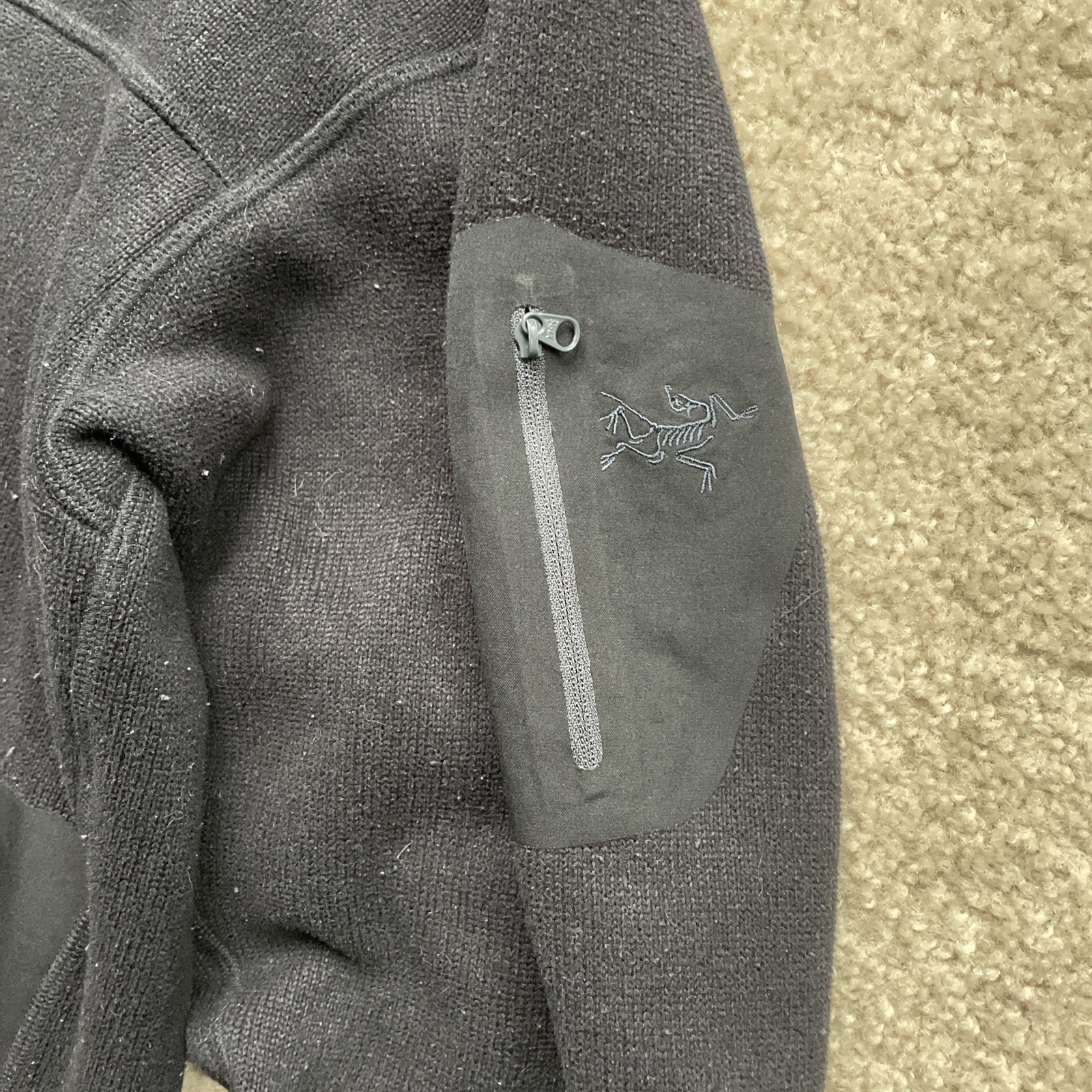 Arc'teryx Covert Cardigan Nero Erica Full Zip Pile Giacca Maglione Lrg Leggi