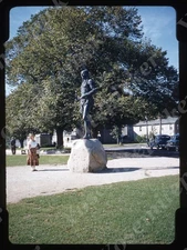 sl12  Original slide 1950's Red Kodachrome Massachusets Massasoit Statue 073a
