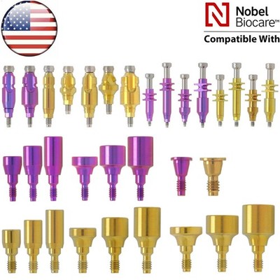 US Fits Nobel Active Healing Cap Abutment Transfer Coping Open Closed Tray NP/RP
