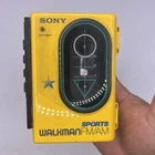 Sony Sports Walkman Radio Cassette Player Yellow Vintage - Tested-Works (WM-F45)