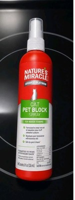 Nature's Miracle Advanced Platinum Cat Pet Block Spray 8 oz Indoor Training