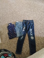 Bundle of 3 Pairs of Blue Jeans Girls Size 10,Justice, old Navy, SO, Slim