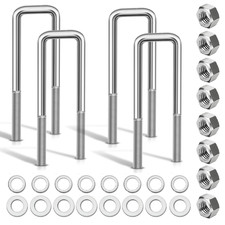 4 Pcs Hot Dipped Galvanized Square U-bolts2 Inch Wide 12 D X 2 116 W X 6 4 Pcs Hot Dipped Galvanized Square U-bolts2 Inch Wide 12 D X 2 116 W X 6