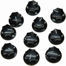 10Pcs Black Mini MXR Style Skirted AMP Knob Brass Insert Effect Pedal Knobs