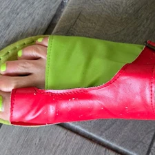 Source Unknown Red and Green Moccasins Vibrant Style-9