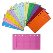 12 Color Budget Envelopes with Punch Hole Thicker Cash Envelope System9896