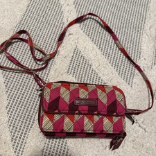 Vera Bradley "Flutterby" Pattern Long Strap Wallet Purse Purple, Pink, White