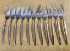 11 EKCO Eterna PRINCE Stainless Salad Forks 6-7/8" Korea