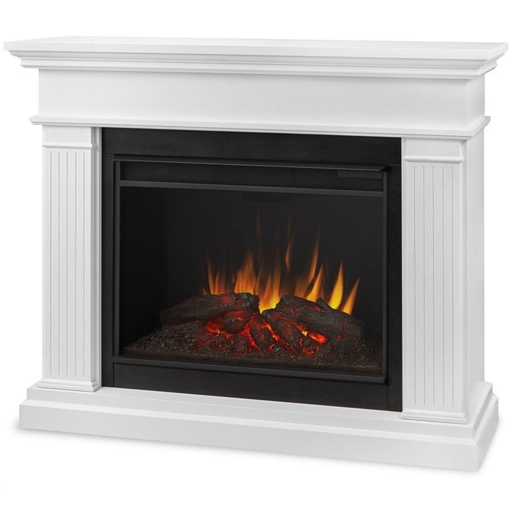Real Flame Centennial 56" Contemporary Wood Grand Electric Fireplace in White