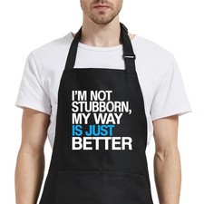 Funny Aprons for Men with 2 Pockets, Black Adjustable Chef Apron for Cooking ...
