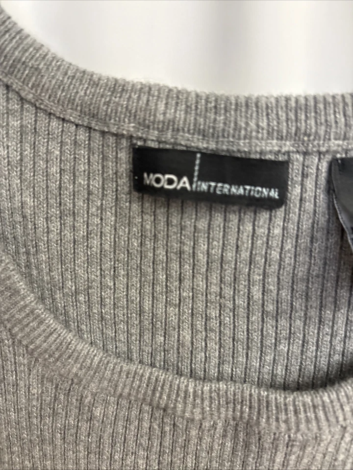 Moda International Sleeveless Sweater Dress Cotton Blend Stretch Fitting Small - Image 4 of 4