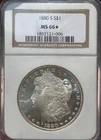 1880-S Morgan Silver Dollar NGC MS66 STAR, BRIGHT WHITE STUNNER!