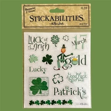 🍀 Scrapbook STICKERS 2 Sheets Ireland Green Irish Luck St Patricks Day 🍀