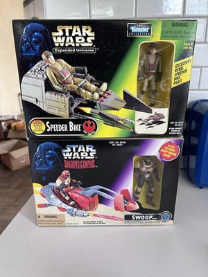 Vintage Star Wars Pair Speeder Bike & Swoop New By Kenner
