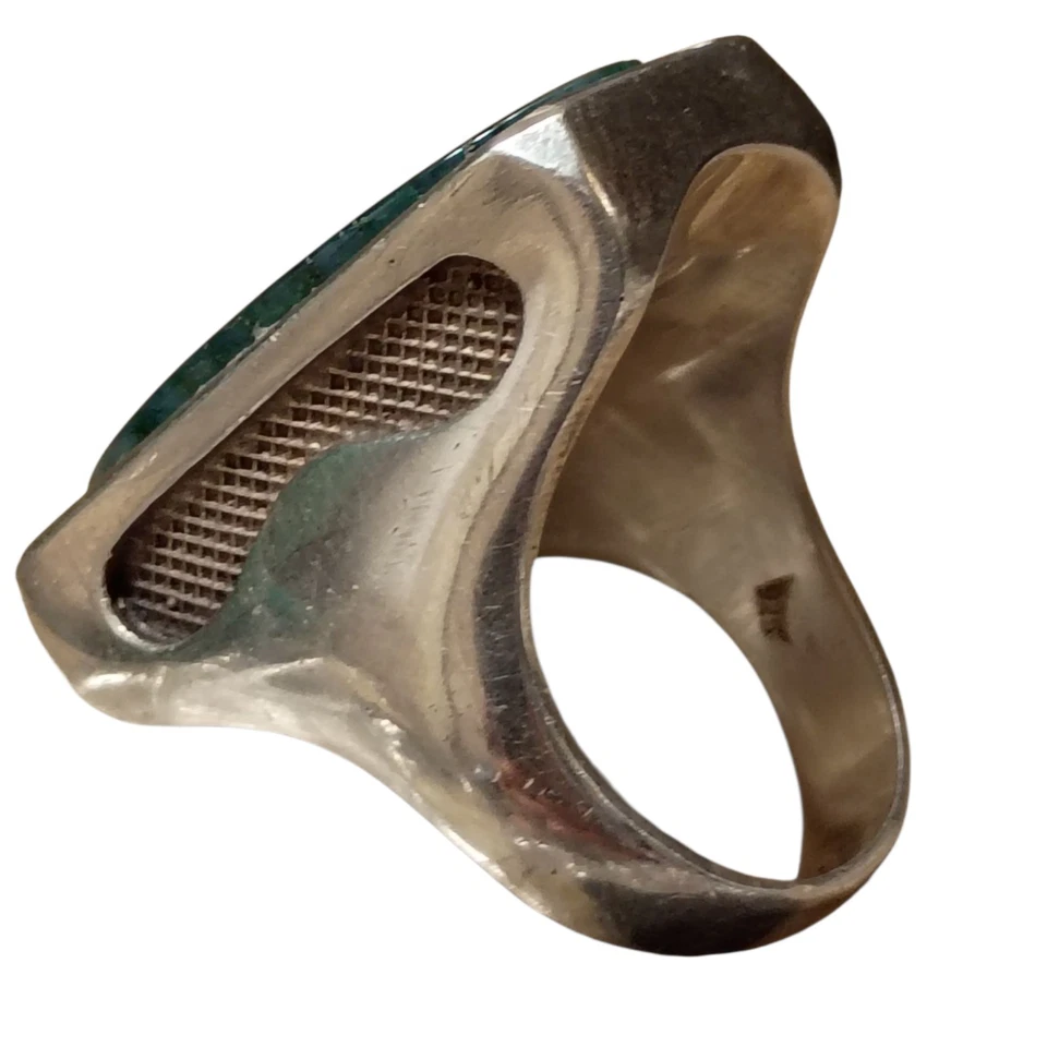 Абстрактный мох агат прямоугольное серебро LMD дизайнер Испания Ringz10  - Изображение 2 из 4