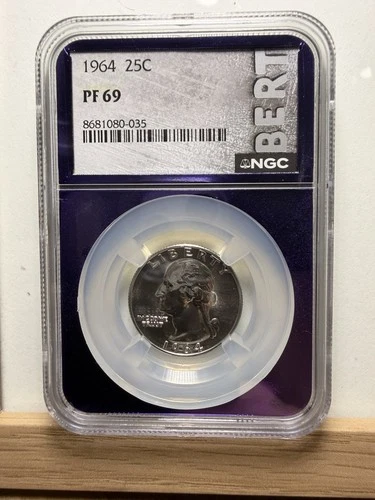 1964 Washington Silver Quarter NGC PF69 Trader Bea Bert Purple Core