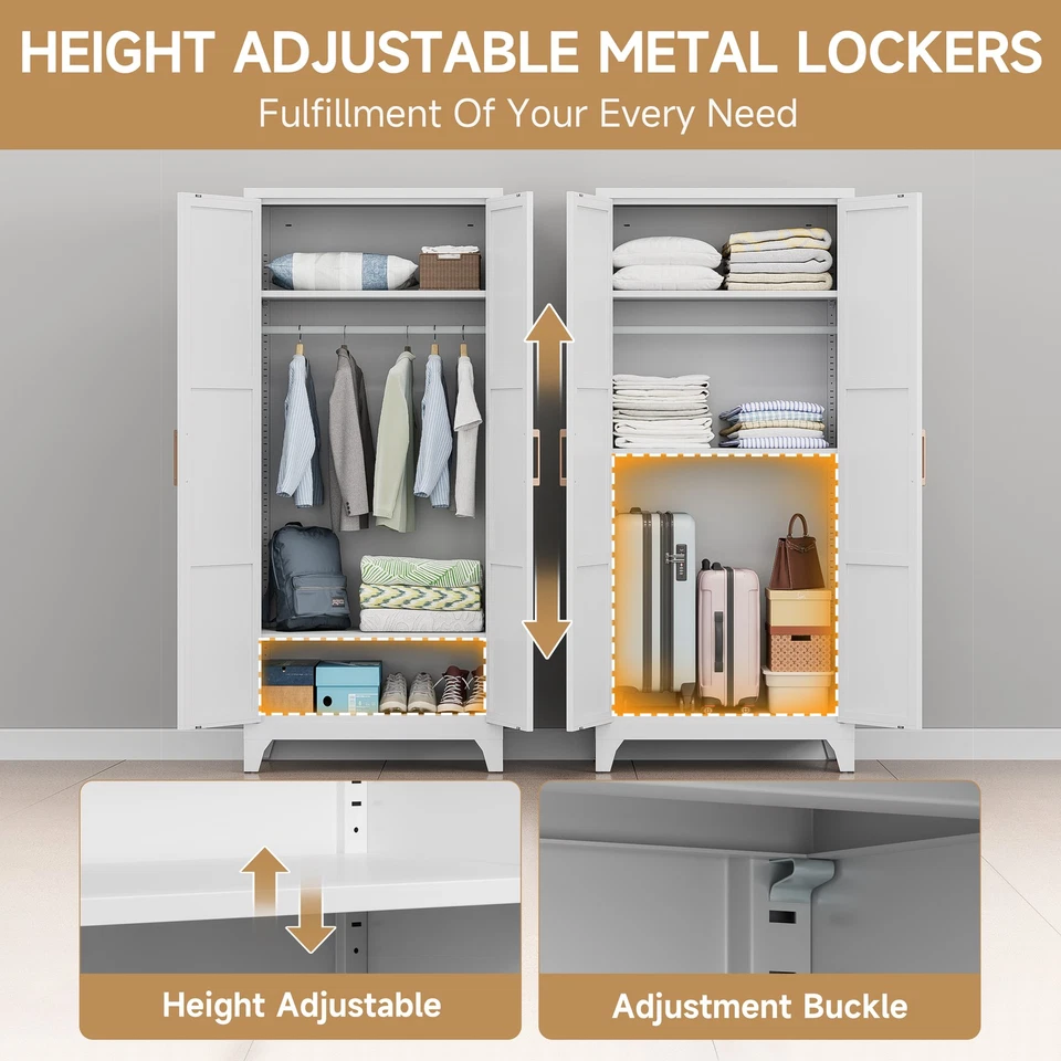 Armario de Metal Armario Armario 2 Puertas en Blanco, Armario Armario, Armario Foto 3 de 4