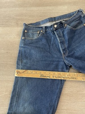 Vintage 90s Levis 501 0000 XX Dark Blue Denim Jeans Mens Sz 34x34
