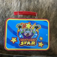 Y2K Chuck E Cheese Mini Tin Birthday Star Lunch Box 2008 nostalgia 