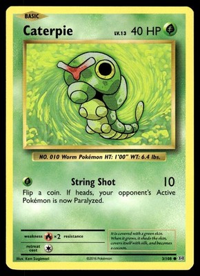 Caterpie 3/108 Common Evolutions Pokemon LP Englisch