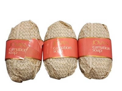 3 PACK - 1977 JOVAN CARNATION SCENTED BAR SOAPS ~ 3.25oz 92g - Discontinued NOS
