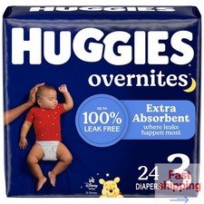 Huggies Overnites Nighttime Baby Diapers Size 3 Count 24
