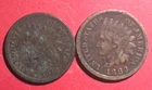 1879 & 1883 US Indian Head Cent! Lower Mintage! Lower Grade Set of 2 Coins!