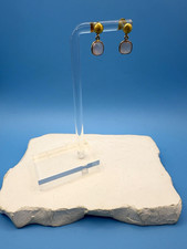 Auree Jewellery Brooklyn Pink Chalcedony Gold Vermeil Earrings Sterling Silver