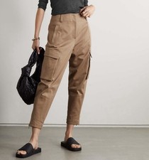 BRUNELLO CUCINELLI Women  s  Tapered Cotton Cargo Trousers  42 IT / 6 US 2395 