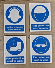 SET OF 4 WEAR SAFETY, BOOTS, HELMETS, EAR DEFENDERS, SAFETY GLASSES Rigid Plasti
