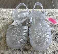 Children s Place Toddler Girls Glitter Jelly Sandals - Metallic Silver